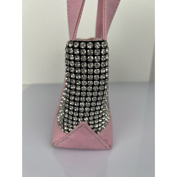 ALEXANDER WANG Mini Cruiser Pink Canvas Crystal Tote Bag - Picture 3 of 14